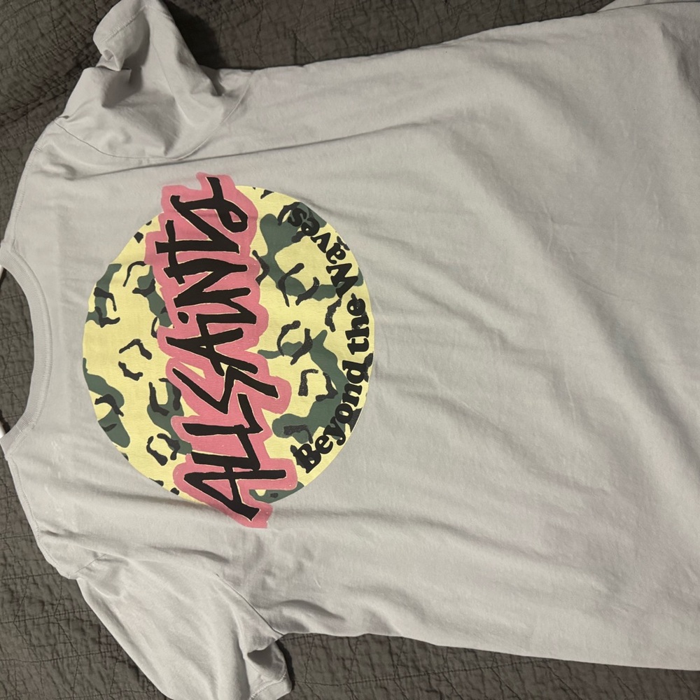 All Saints Light Gray Graphic Tee - Picture 2 of 3